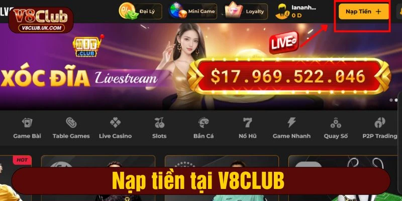 Nạp tiền tại V8CLUB